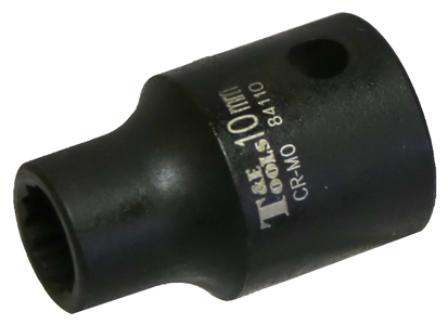 [159-84110] 10mm 12point 1/2 Inch Drive Standard Impact Socket