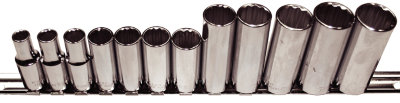 [159-93512] 12 Piece 3/8 Inch Drive 12 Point Deep Metric Sockets