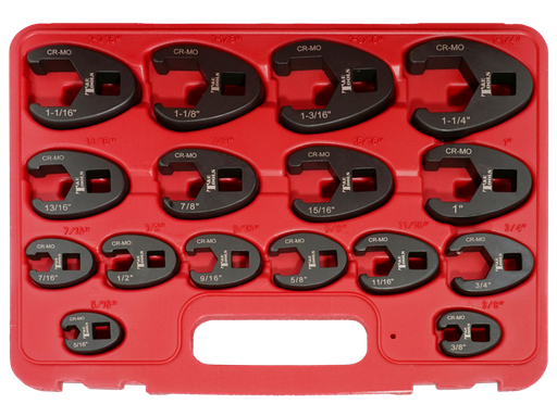 [59E-93916] 16 Piece SAE Flare Nut Crowsfoot Wrench Set