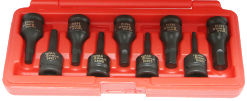 [159-94909M] 9 Piece 1/2 Inch Drive Metric Inhex Impact Socket S 60mm L