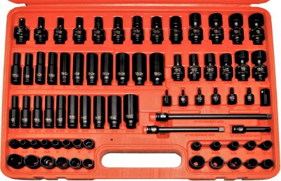 [159-97274] 74 Piece 1/4 Inch Drive Standard &Deep Universal Impact Socket Set