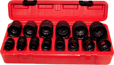 [159-97415] 14 Piece 1/2 Inch Drive 12point Impact Sockets 7/16 Inch -1.1/4 Inch 