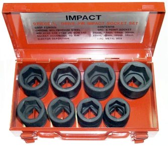 [59E-98508] 8 Piece 3/4 Inch Drive Metric Standard Impact Socket Set