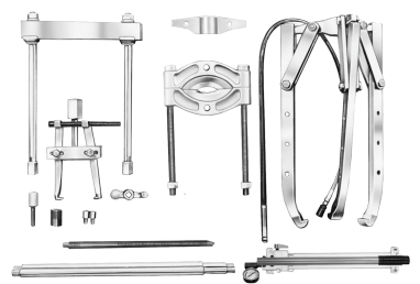 [59E-2-1689] 30 Ton Hydraulic Puller Set Incl Twin Ram