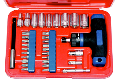 [159-CL107] 34 Piece 1/4 Inch Drive Metric Socket & Bit Set(T-Ha