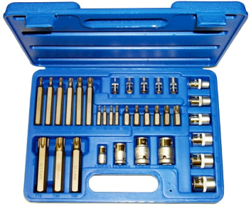 [159-CL140] 34 Piece Tamper Torx Bit & Socket Set