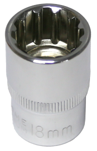 [159-M5418] 18mm 1/2 Inch Drive Multi Lock Socket