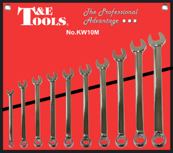 [159-KW10M] 10 Piece8-21mm Non Slip Combination Wrench 