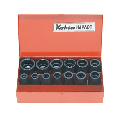 [160-14241A] Impact Socket Set 1/2 Drive 3/8-1.1/8 AF 12pcs KO14241a