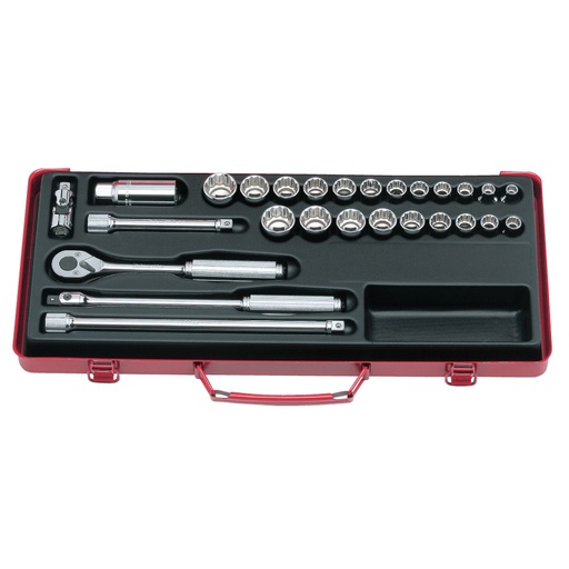 [160-3206AM] Socket Set 3/8 Drive 7-22mm+3/8-7/8 AF(27pcs)