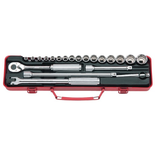 [160-3206M] Socket Set 3/8 Drive-6pt&12pt 6-22mm (21PCS)