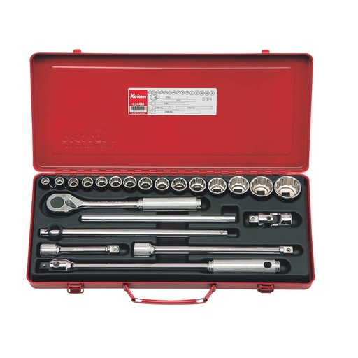 [160-KO4244A] SOCKET SET 1/2DR 3/8-1 1/4AF(22PC KO4244A