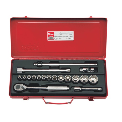 [160-KO4250M] SOCKET SET 1/2DR 18PCS KO4250M