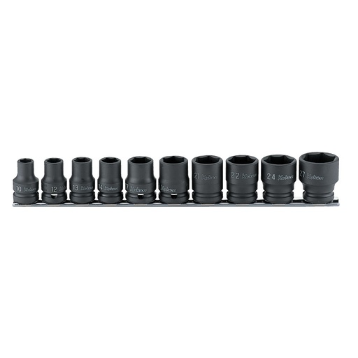 [160-RS14401M/10] Impact Socket Set On Rail 1/2 Drive 10pc Kors14401m/10