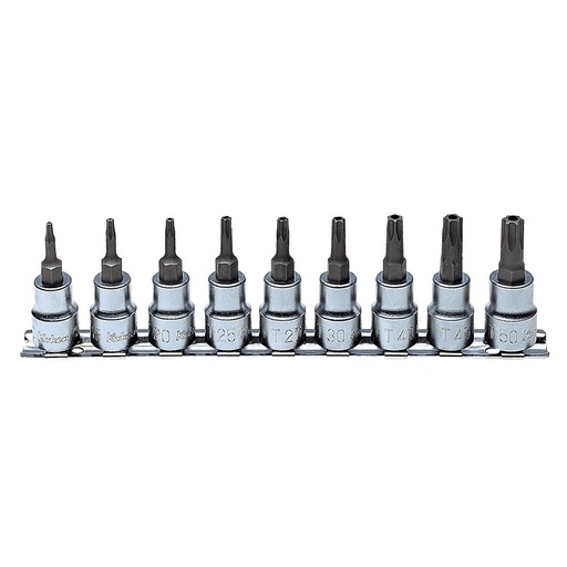 [160-RS3025/9TP] Socket Set On Rail Tamper Proof Torx 3/8 Drive(9pc)Rail