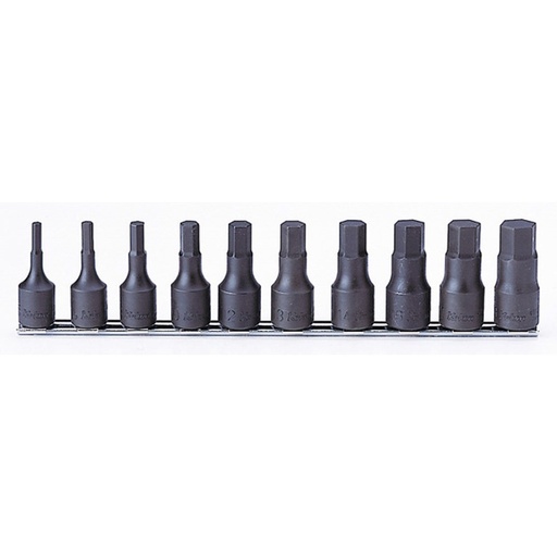 [160-RS4012A60/10] Socket Set Inhex On Rail 1/2 Drive 3/16-3/4 AF 10pc Kors4012a60/10