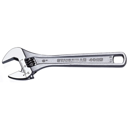 [160-40250006] Wrench Adjustable 150mm (6 Inch) Chrome Plated - 40250006 SW4025 6