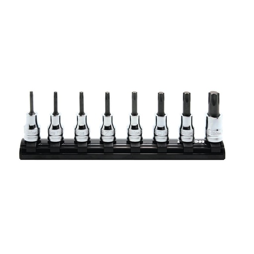 [160-KORS3025Z/8-L50] KORS3025Z/8-L50 - SOCKET SET TORX ON MAGNETIC RAIL 3/8DR T20-T55 X 50MM 8PC