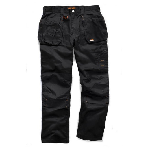 [160-SCT51792] Worker Plus Trousers - Black -Regular Leg Size 28