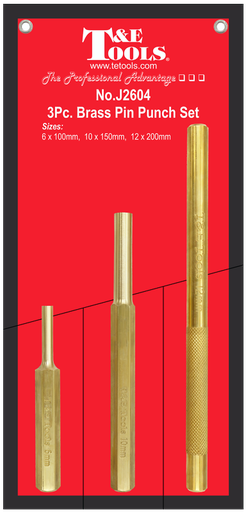 [159-J2604] 3 Piece Brass Pin Punch Set