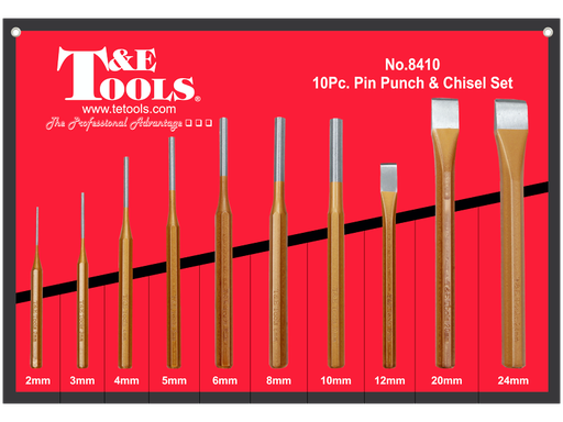 [159-8410] 10 Piece Pin Punch & Chisel Set