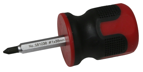 [159-S81038] #1 Phillips 38mm Stubby S2 Steel Screwdriver