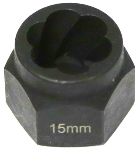 [159-T1045] 15mm Angular Spiral Twist Socket Hex Drive