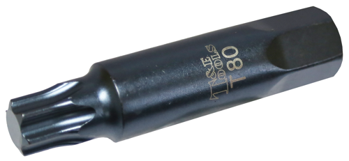 [159-T6980] T80 Torx R 22mm Hex 107mm Long Insert Bit