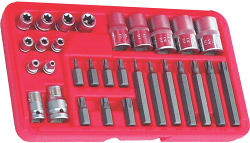 [159-TX060] 30 Piece Torx Bit & E Series Torx Socket Set